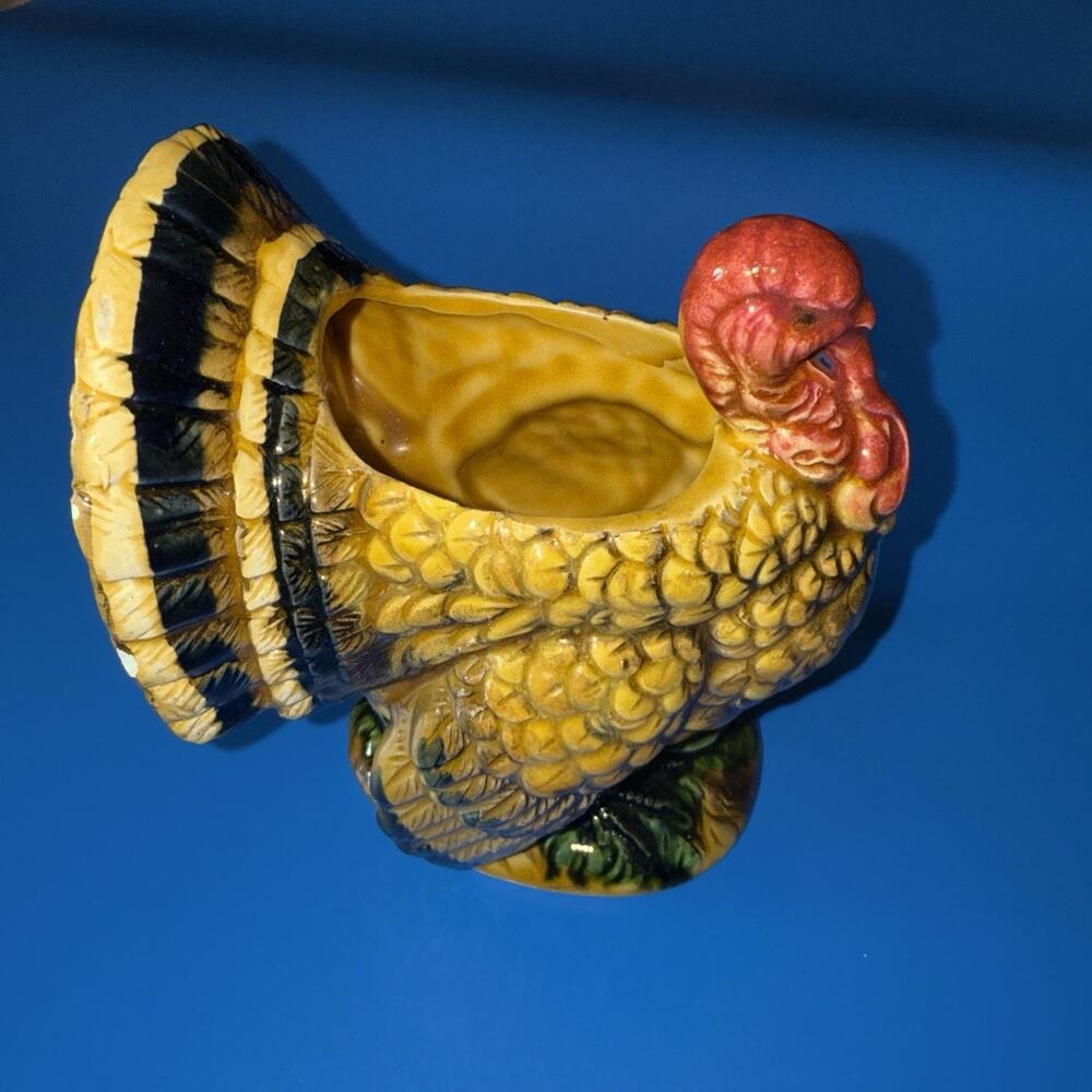 Vintage Napcoware Tom Turkey Planter Vase Thanksgiving MCM Japan 7478